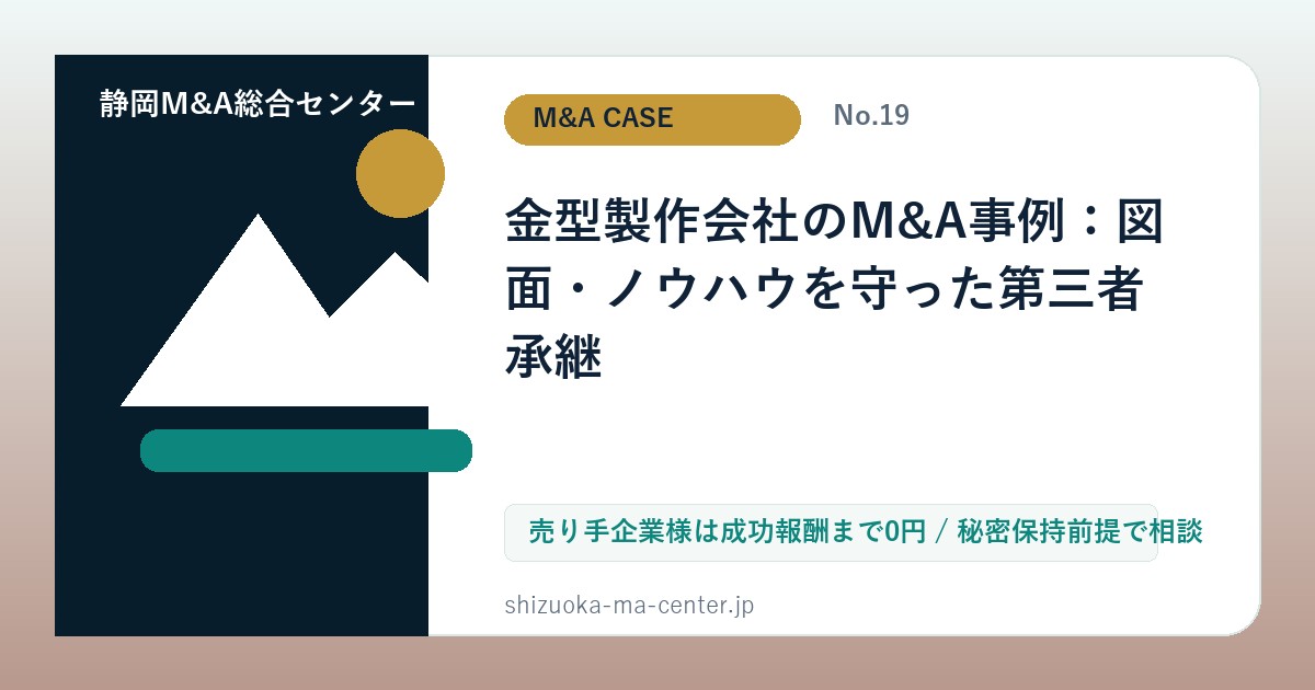 金型製作会社のM&A事例：図面・ノウハウを守った第三者承継のアイキャッチ画像