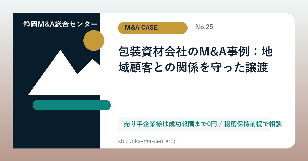 包装資材会社のM&A事例：地域顧客との関係を守った譲渡のアイキャッチ画像
