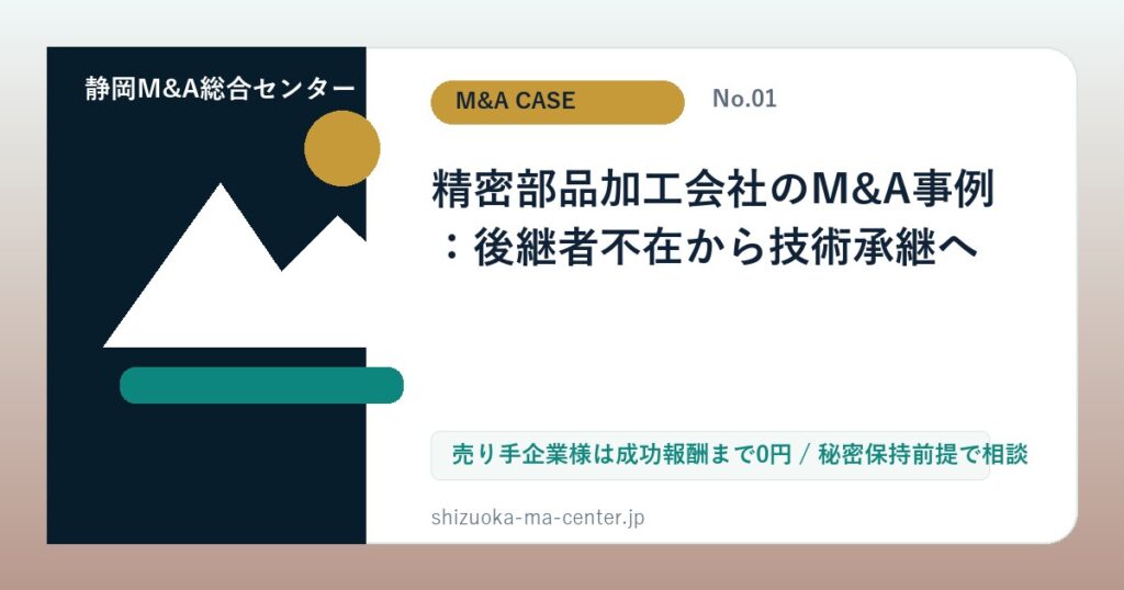 精密部品加工会社のM&A事例：後継者不在から技術承継へのアイキャッチ画像