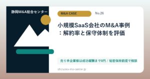小規模SaaS会社のM&A事例：解約率と保守体制を評価のアイキャッチ画像