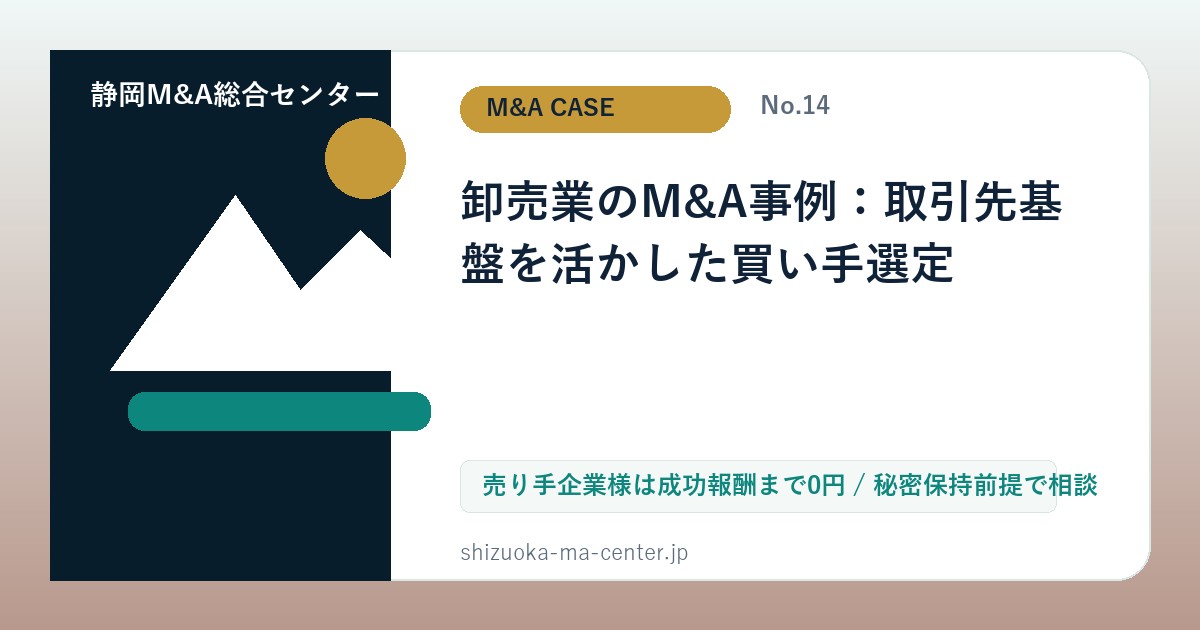 卸売業のM&A事例：取引先基盤を活かした買い手選定のアイキャッチ画像