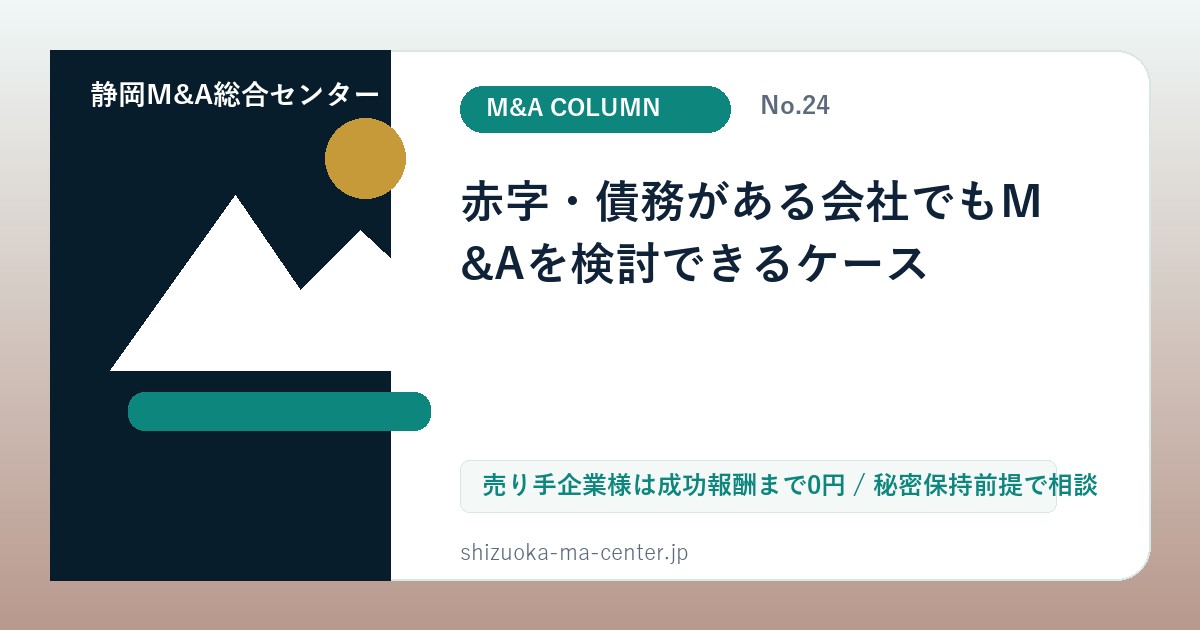 赤字・債務がある会社でもM&Aを検討できるケースのアイキャッチ画像
